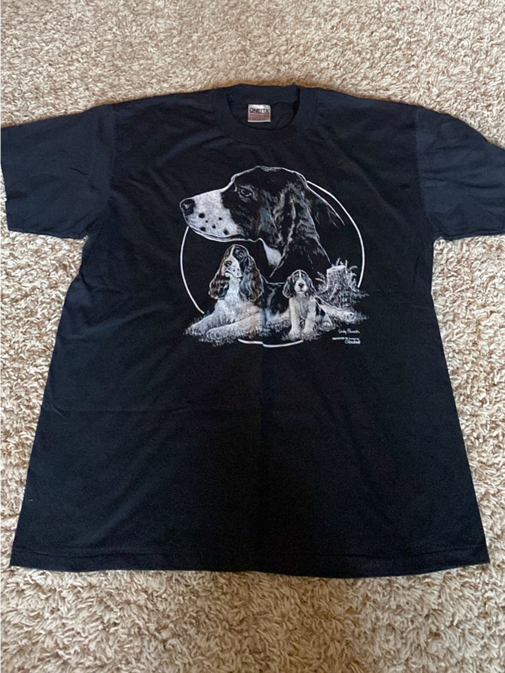 Black Spaniel Dog Graphic Tee - new